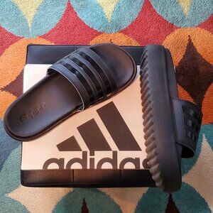 Adidas Platform Adilette Slides Black Size 8